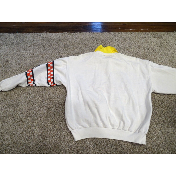 Vintage 80s Sweatshirt Panda Club Puff Paint Print Size S Double Collar Kidcore - Picture 11 of 12